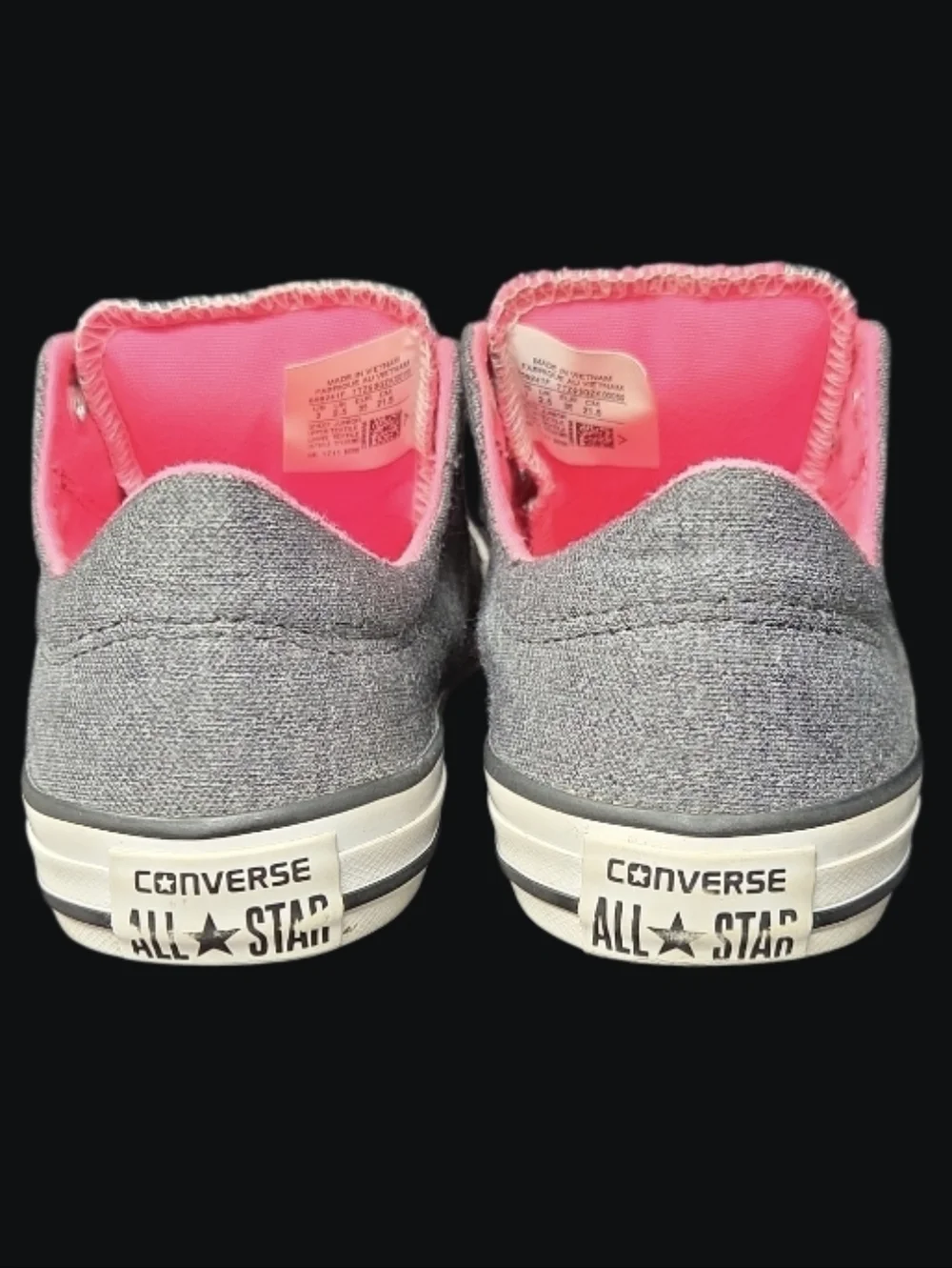 Converse Chuck Taylor All Star Maddison Youth Sz 3 Gray/Pink Low-Top Sneakers